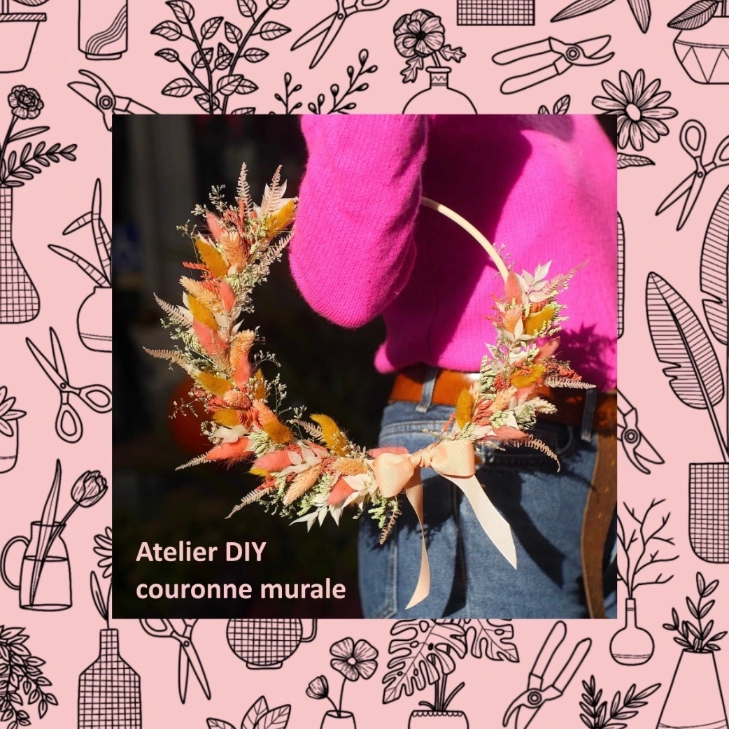 Atelier DIY couronne murale en fleurs séchées