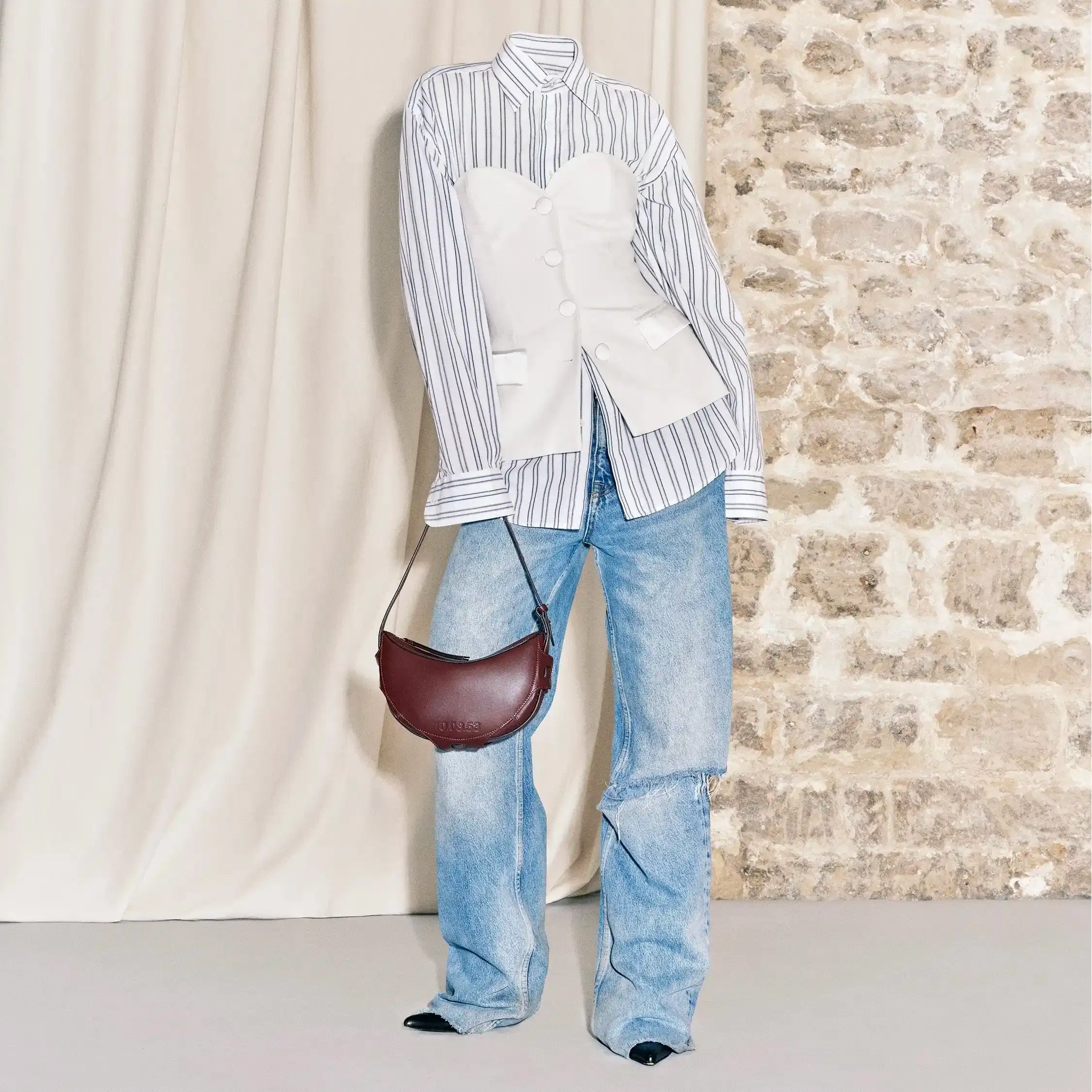 Sac DEMI-LUNE BLANC CASSÉ