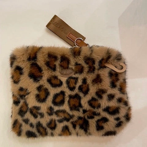 Pochette léopard fausse fourrure