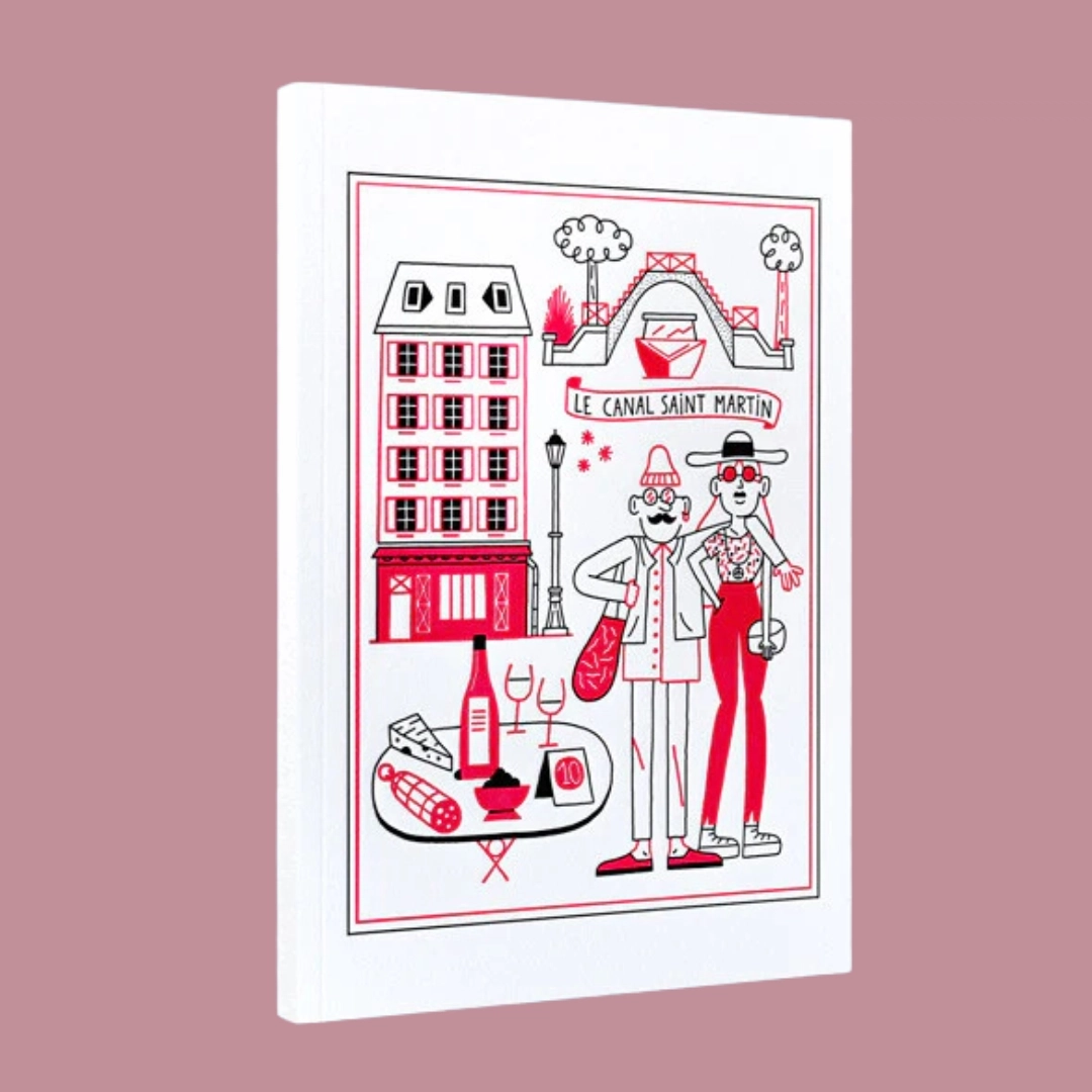 Artiste : Sébastien Touache. Carnet format 14 x 20 cm. Reliure "dos carré collé". 100 pages blanches, papier extra blanc 100g éco-responsable certifié FSC. Impression letterpress à Paris