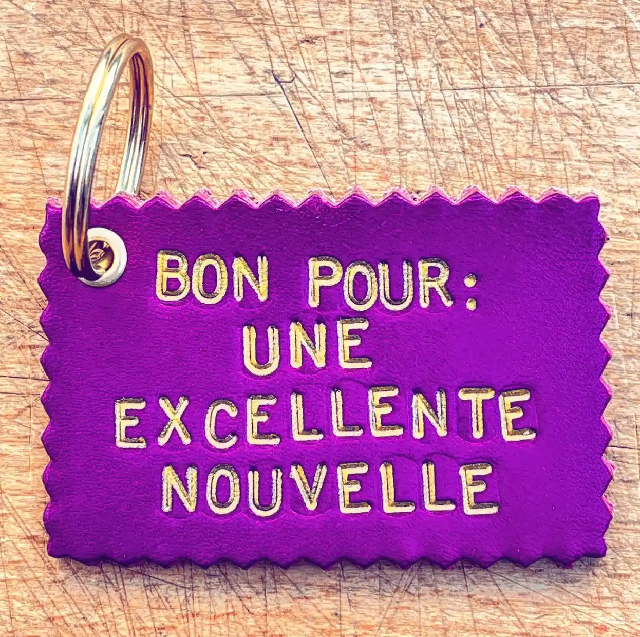 Porte-clés en cuir végétal, possibilité de personnalisation