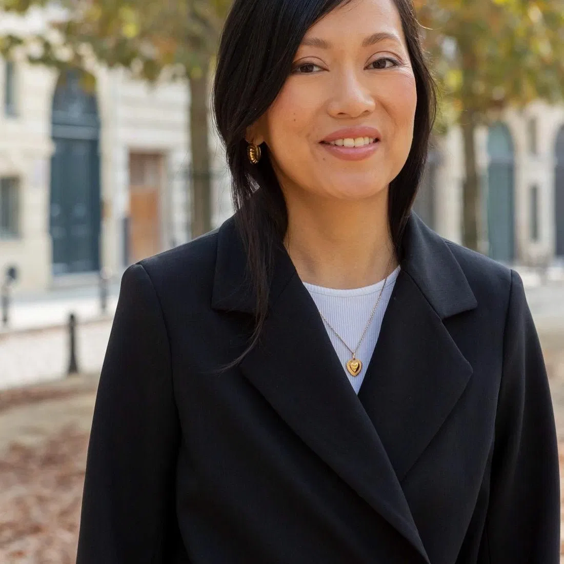 Alysa double-breasted jacket - black