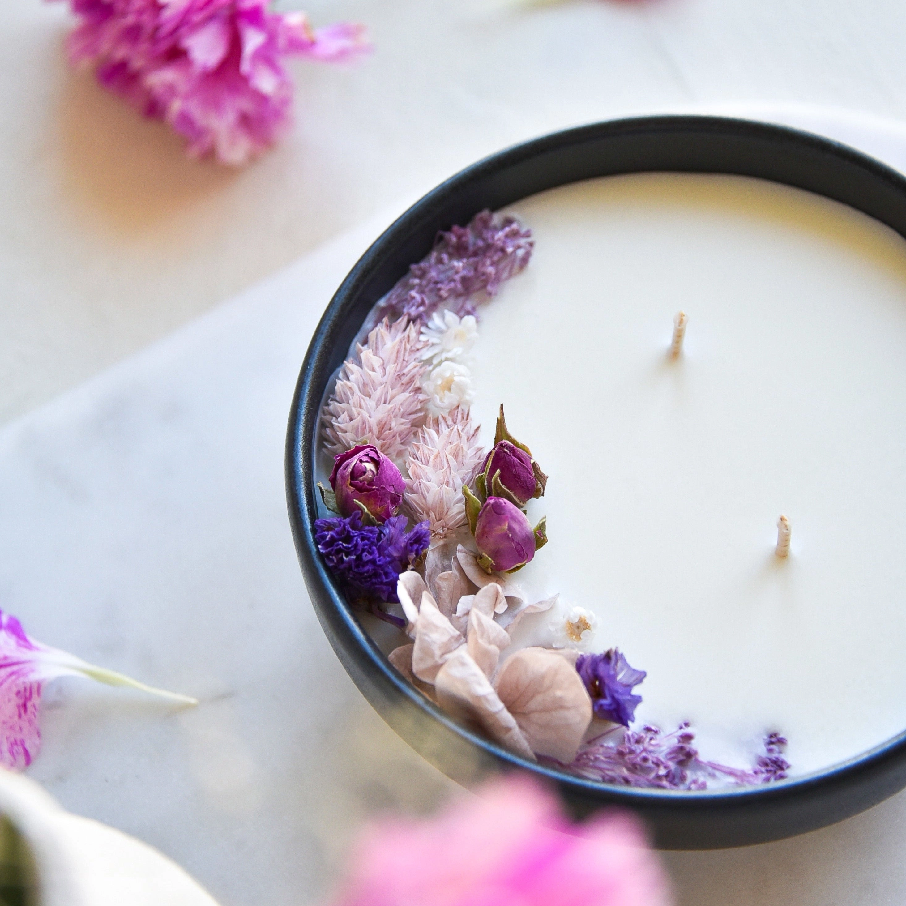 Bougie fleurie Lilou - Coton