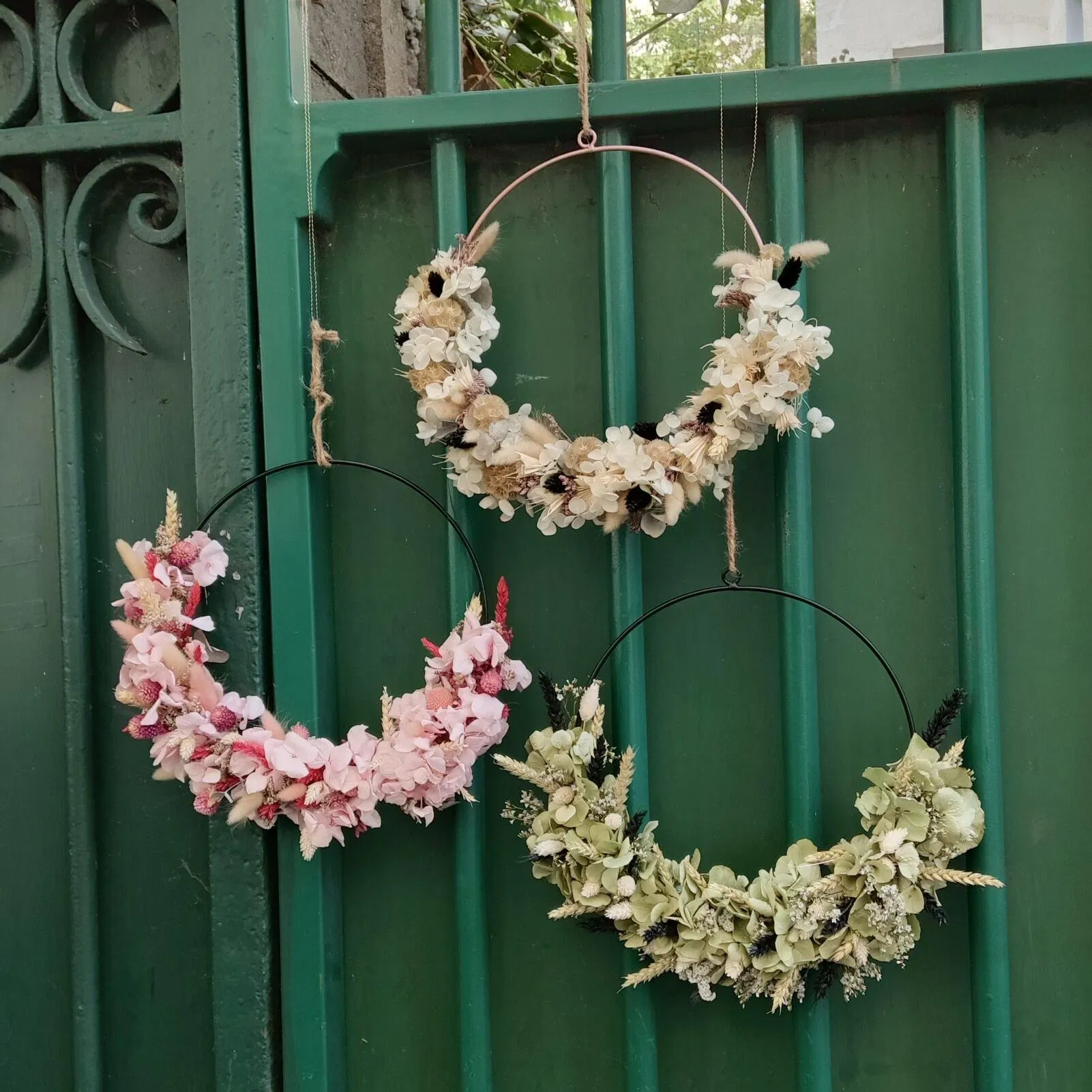 Couronne de fleurs séchées