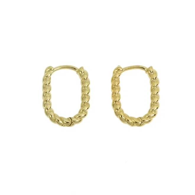 Boucles d'oreilles torsadées Amal - plaqué or