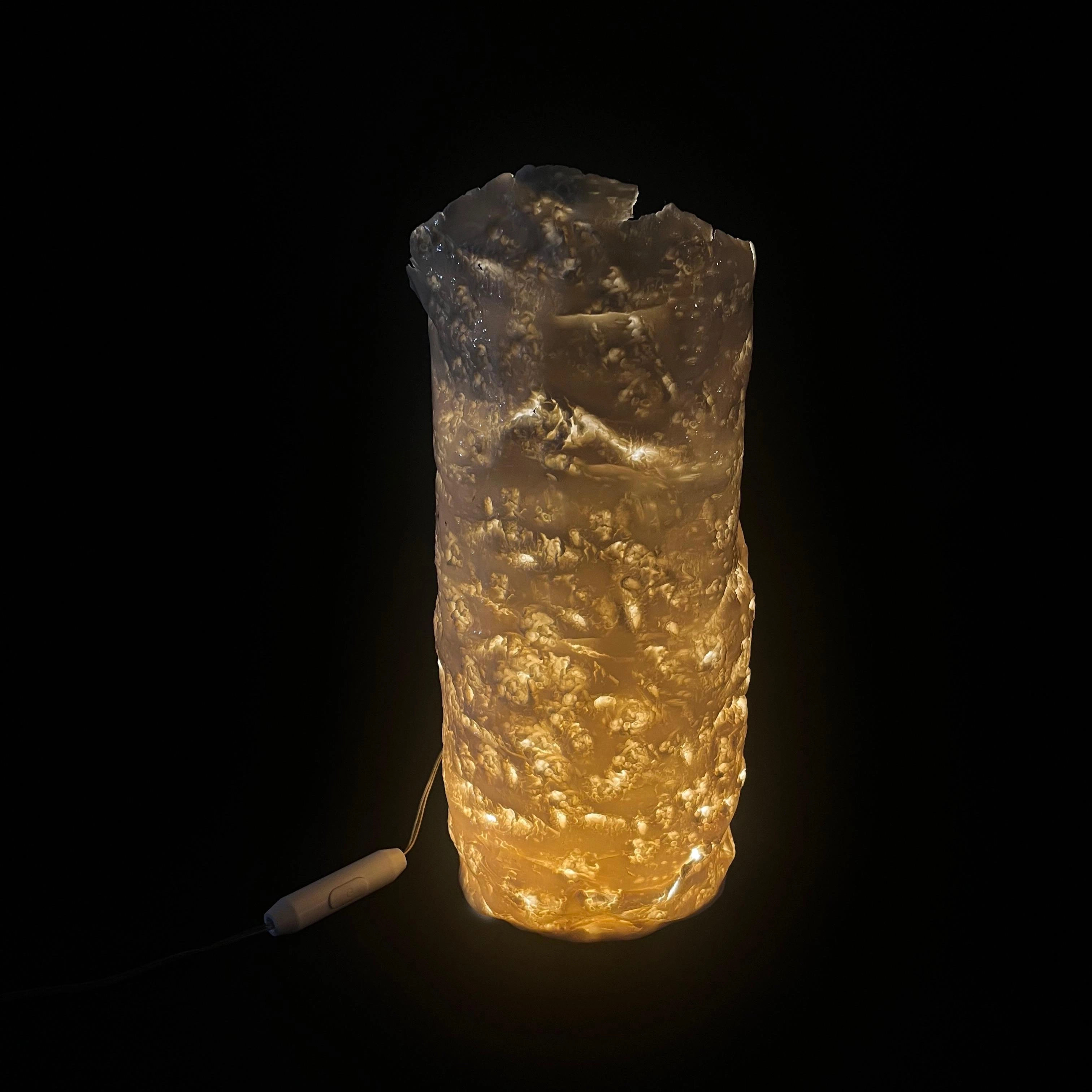 Lampe, porcelaine émaillée, leds, interrupteur