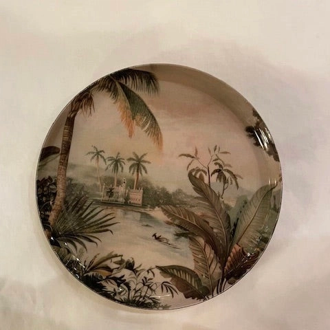 Petit plateau rond palmier