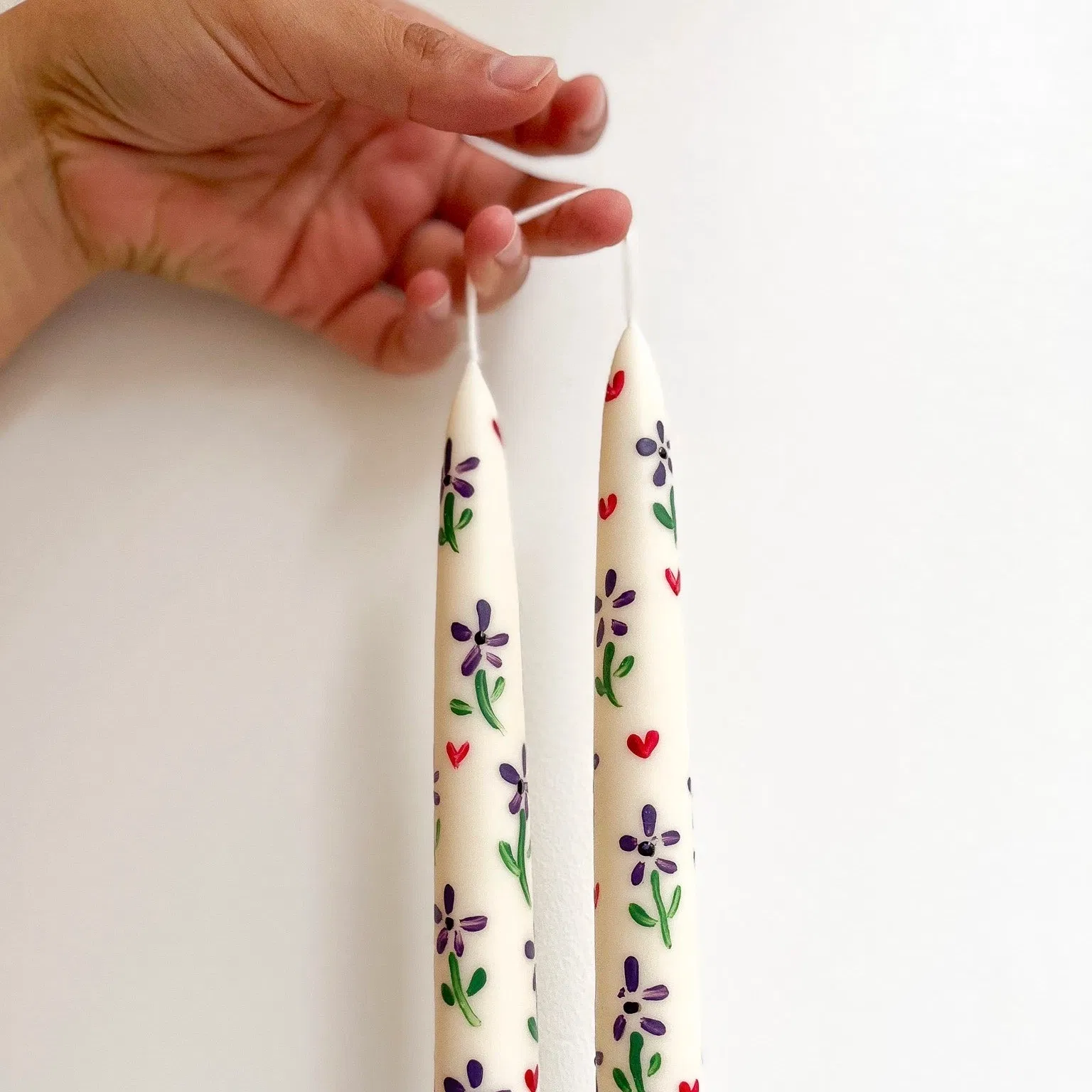 Bougie Chandelle Naturelle - Fleurs Violettes