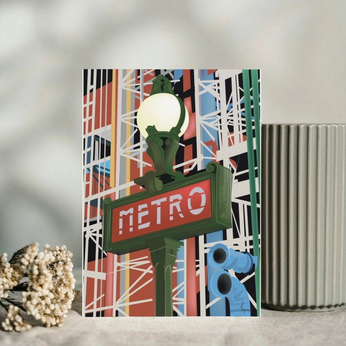 Affiche vintage dediée à Paris - A4 (disponible en version carte postale, A5, A4, 30X40)