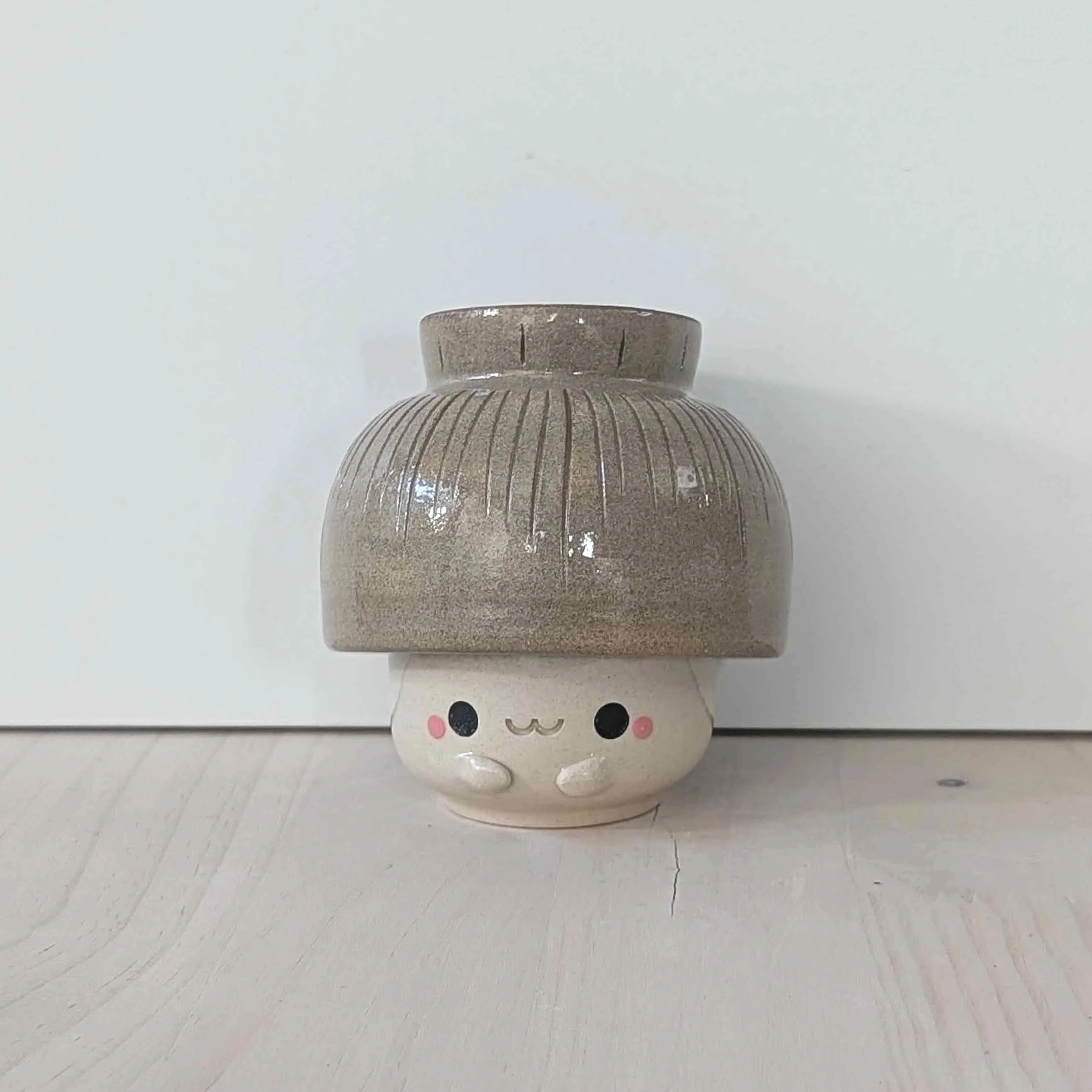 Duo tasse et bol Maison japonaise toit de chaume en céramique – caramel