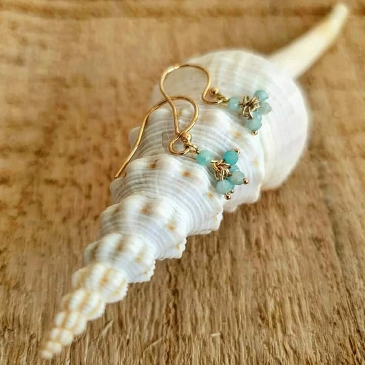 Boucles d'oreilles en amazonites