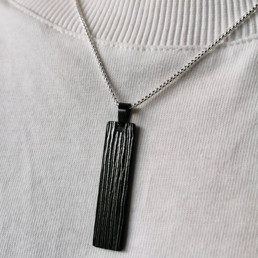 Collier plaque gravée homme «stratius»