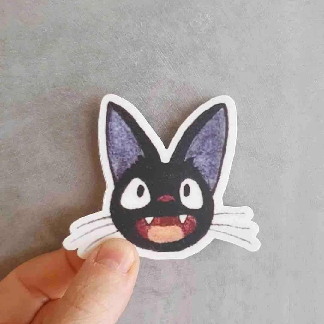 Sticker illustré Happy Jiji à l’aquarelle