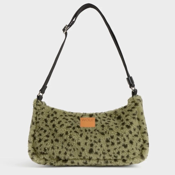 Sac bandoulière moumoute léopard vert