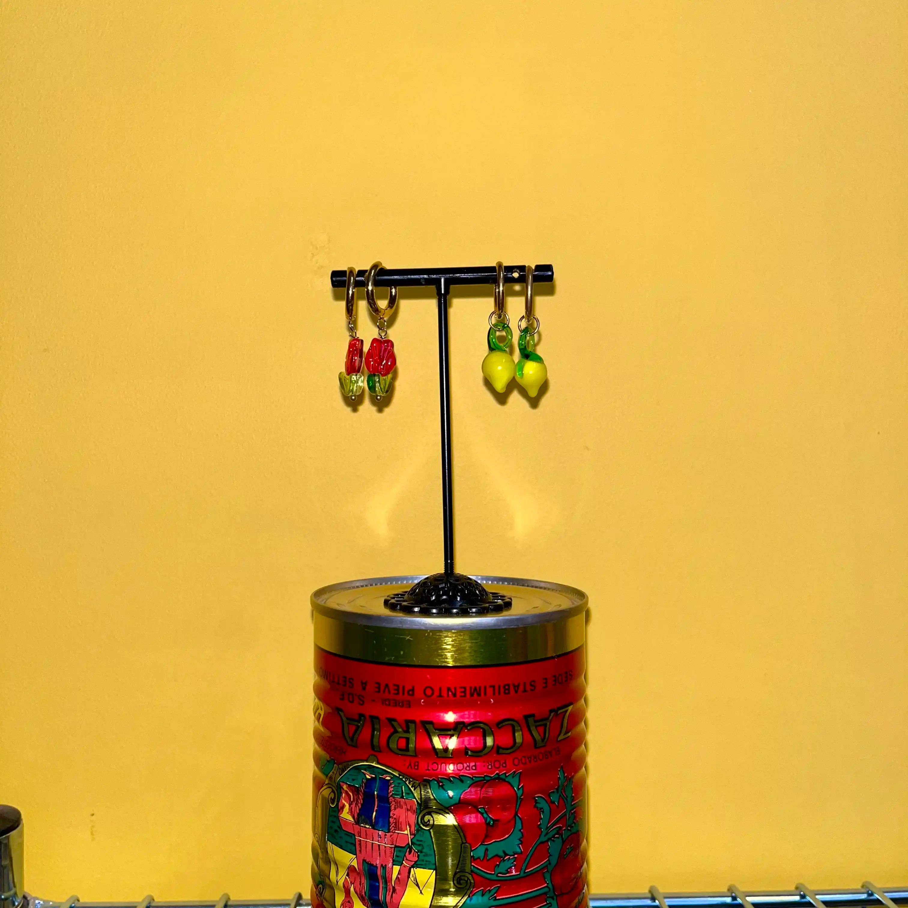 Boucles d’oreilles (citrons, fleurs)