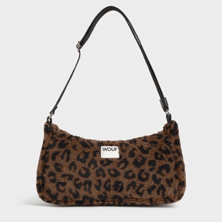 Sac bandoulière moumoute léopard