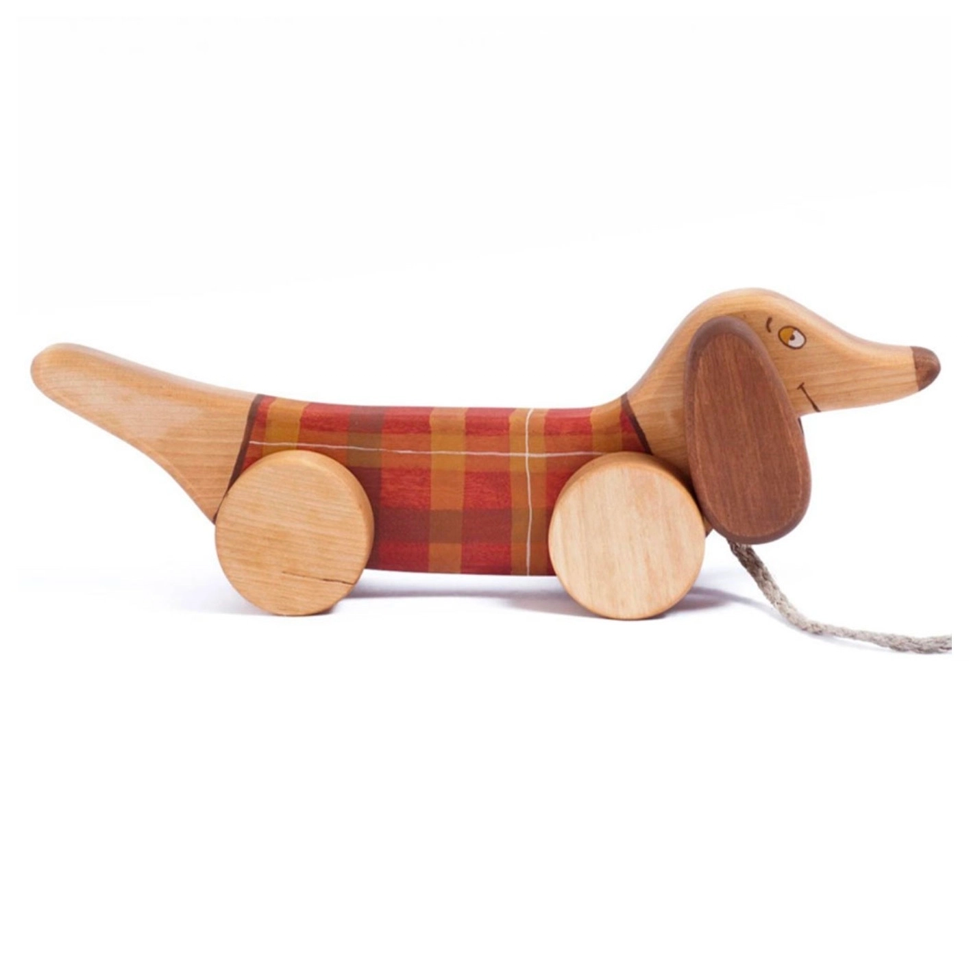 Un chien en bois à tirer : votre enfant va adorer ! Ce jouet développera le sens du toucher, la motricité et la dextérité du bébé
