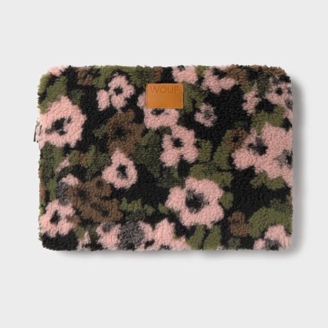 Housse d'ordinateur moumoute fleurs