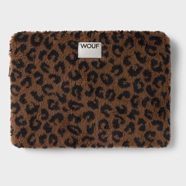 Housse d'ordinateur moumoute léopard