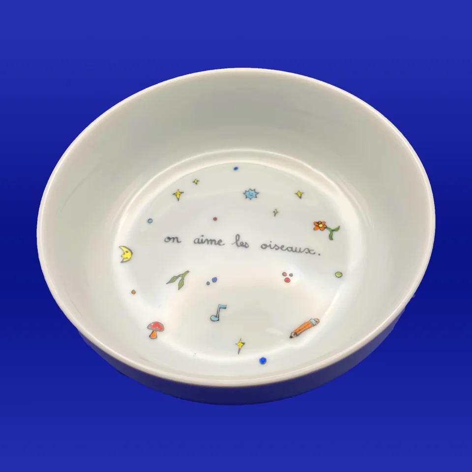 Bol en porcelaine peint à la main - Pièce unique - 13 cm