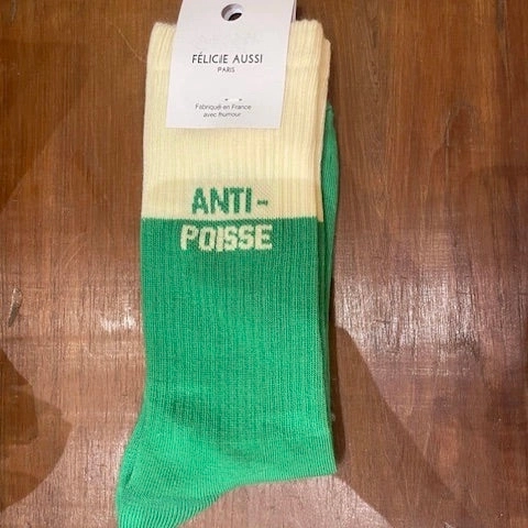 Chaussettes bi couleur blanc et vert