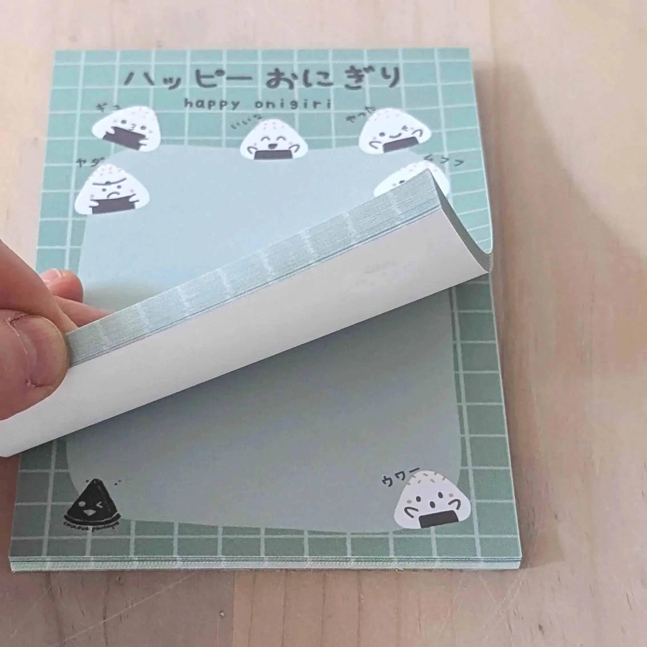 Bloc-notes vert Happy Onigiri