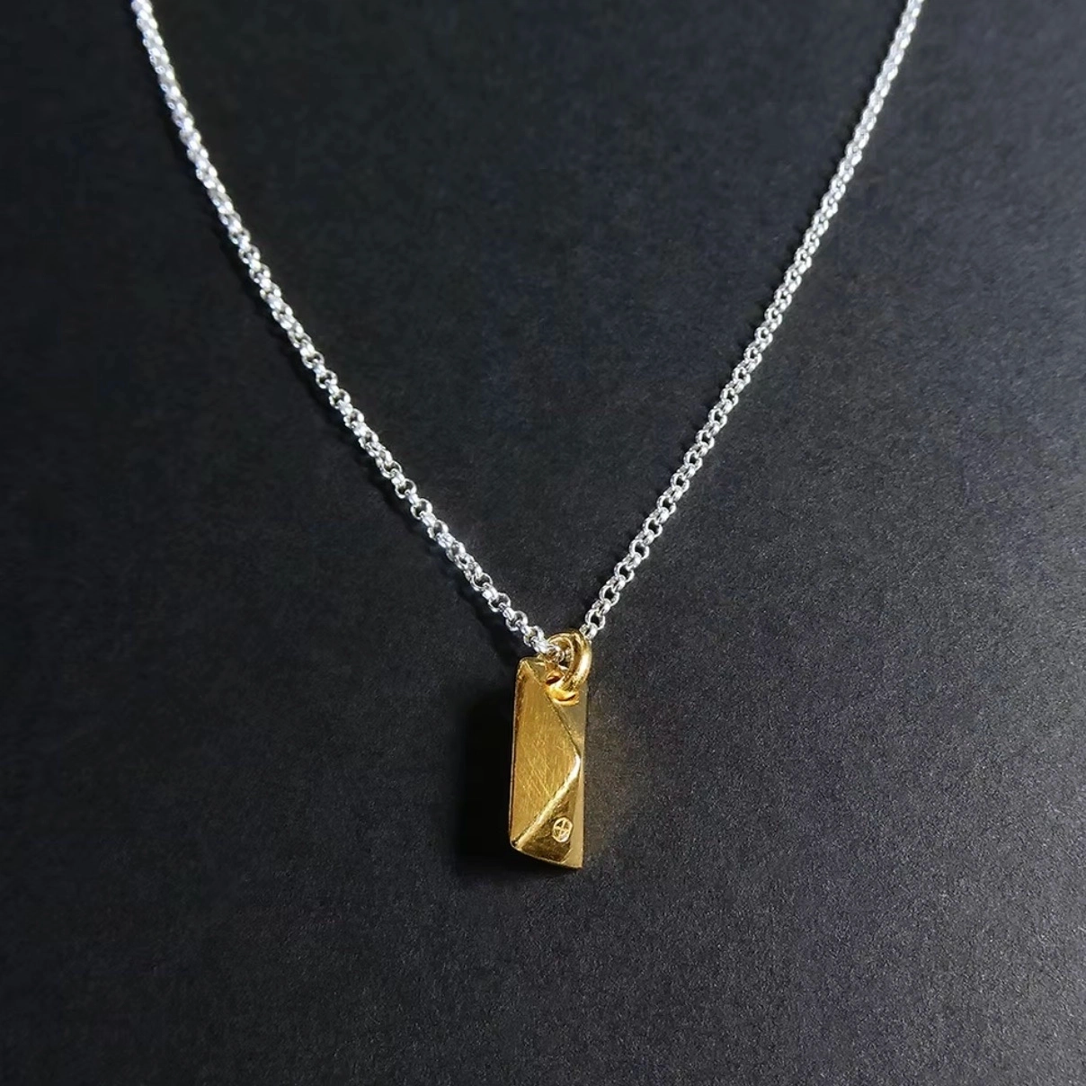 Collier "Quartz" octaèdre vermeil
