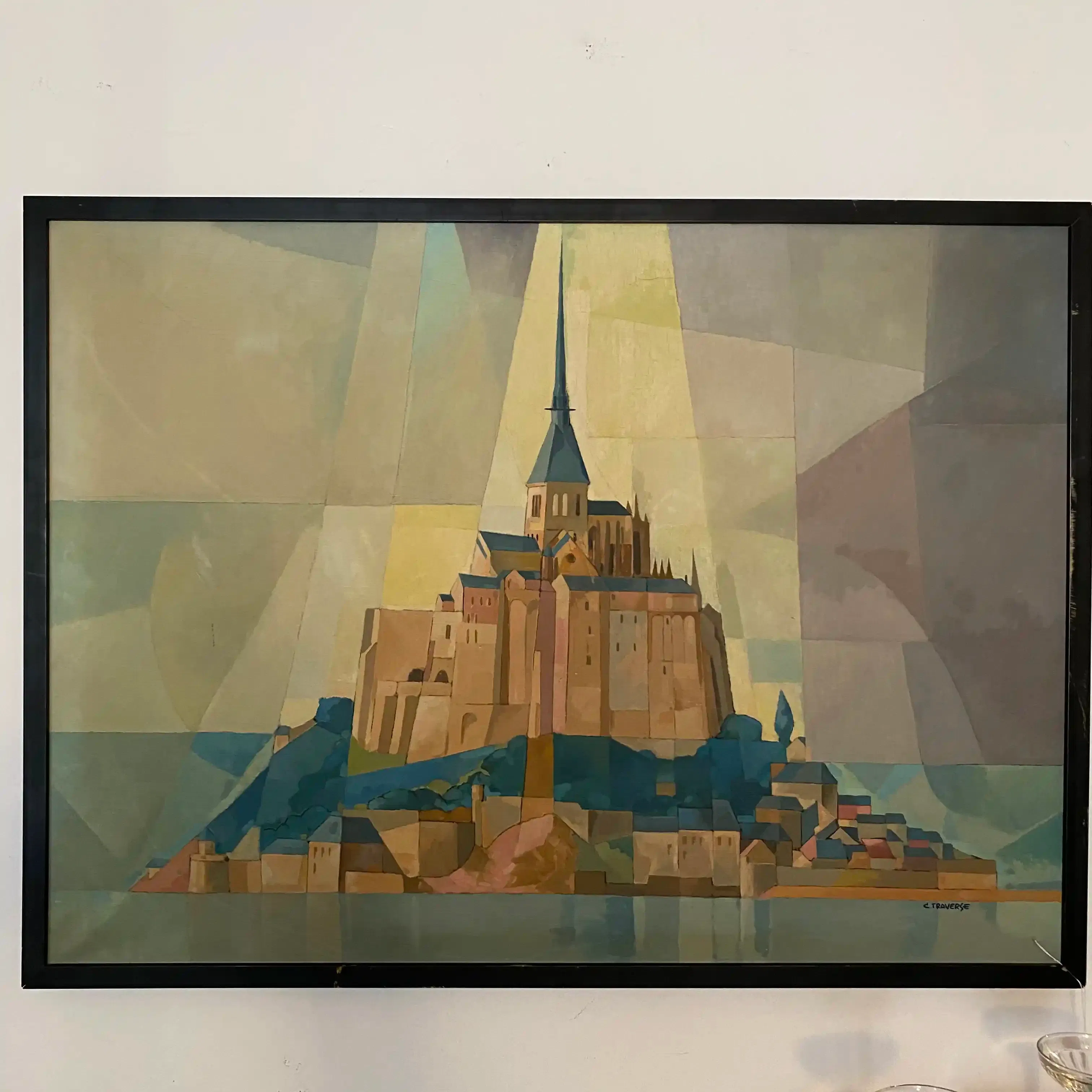 Huile sur toile cubiste années 80