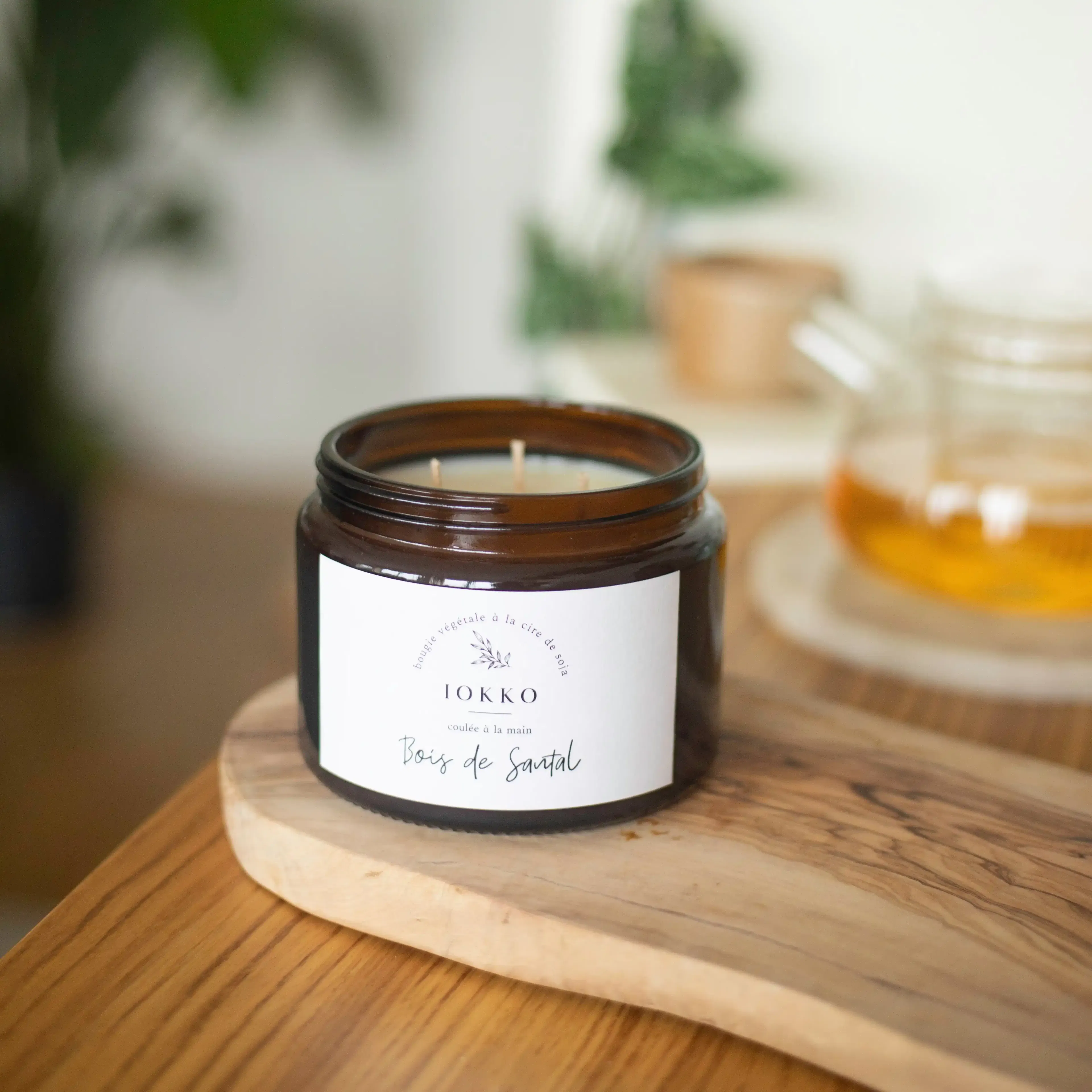 Bougie Parfumée Naturelle Bois de Santal - 3 tailles