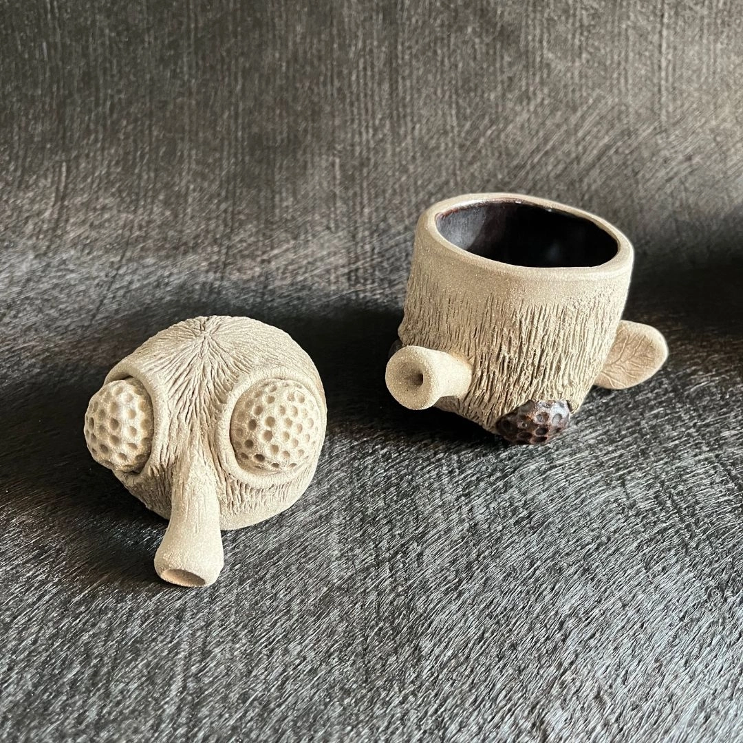 Tasses mouches modelées à la main en céramique de haute température