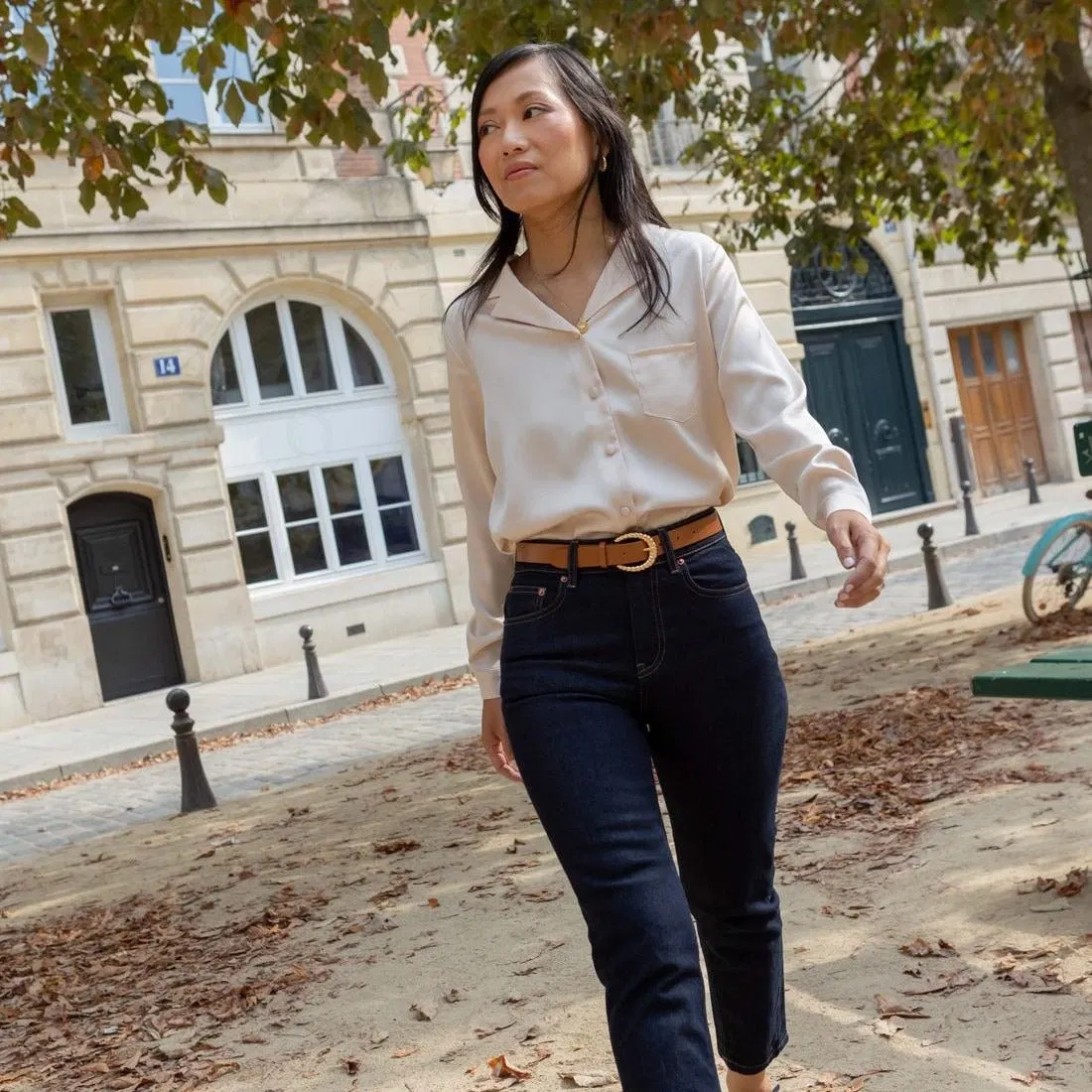 Mom jean Alice - raw blue