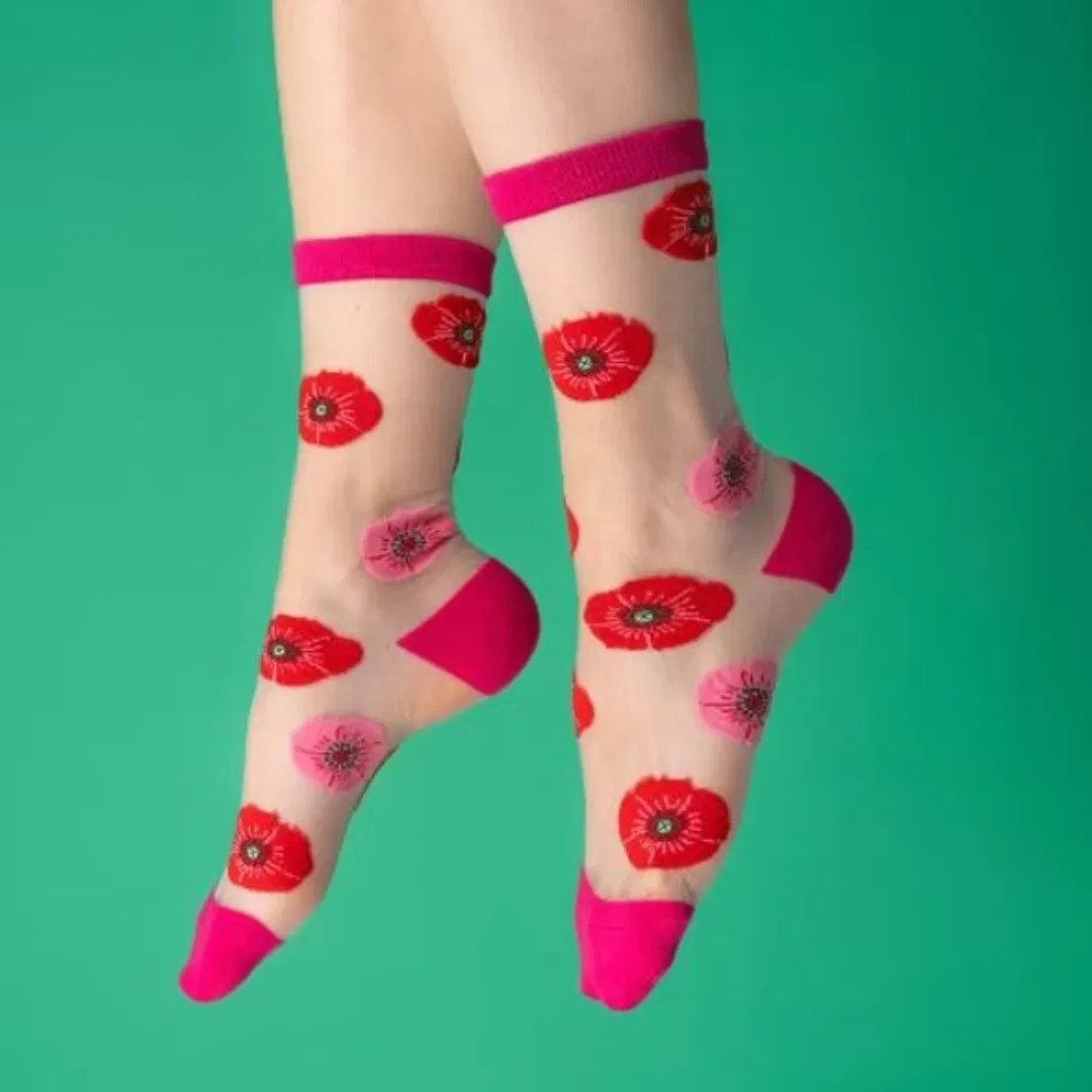 COUCOU SUZETTE - COQUELICOT Chaussettes transparentes