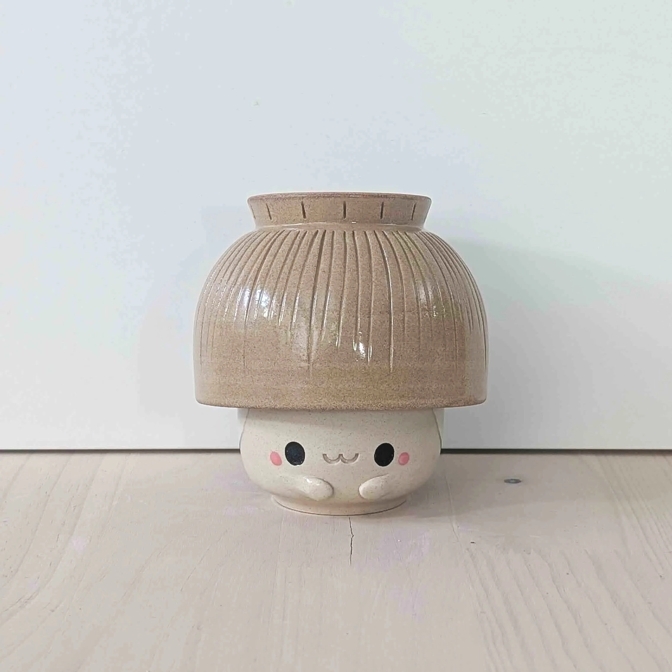 Duo tasse et bol Maison japonaise toit de chaume en céramique – miel