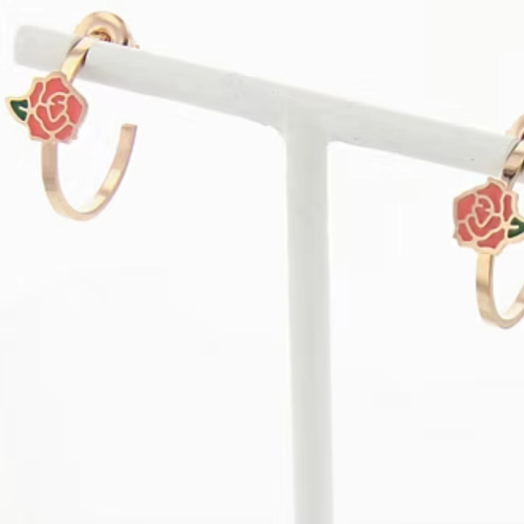 La tatoueuse - Petites Créoles rose rose