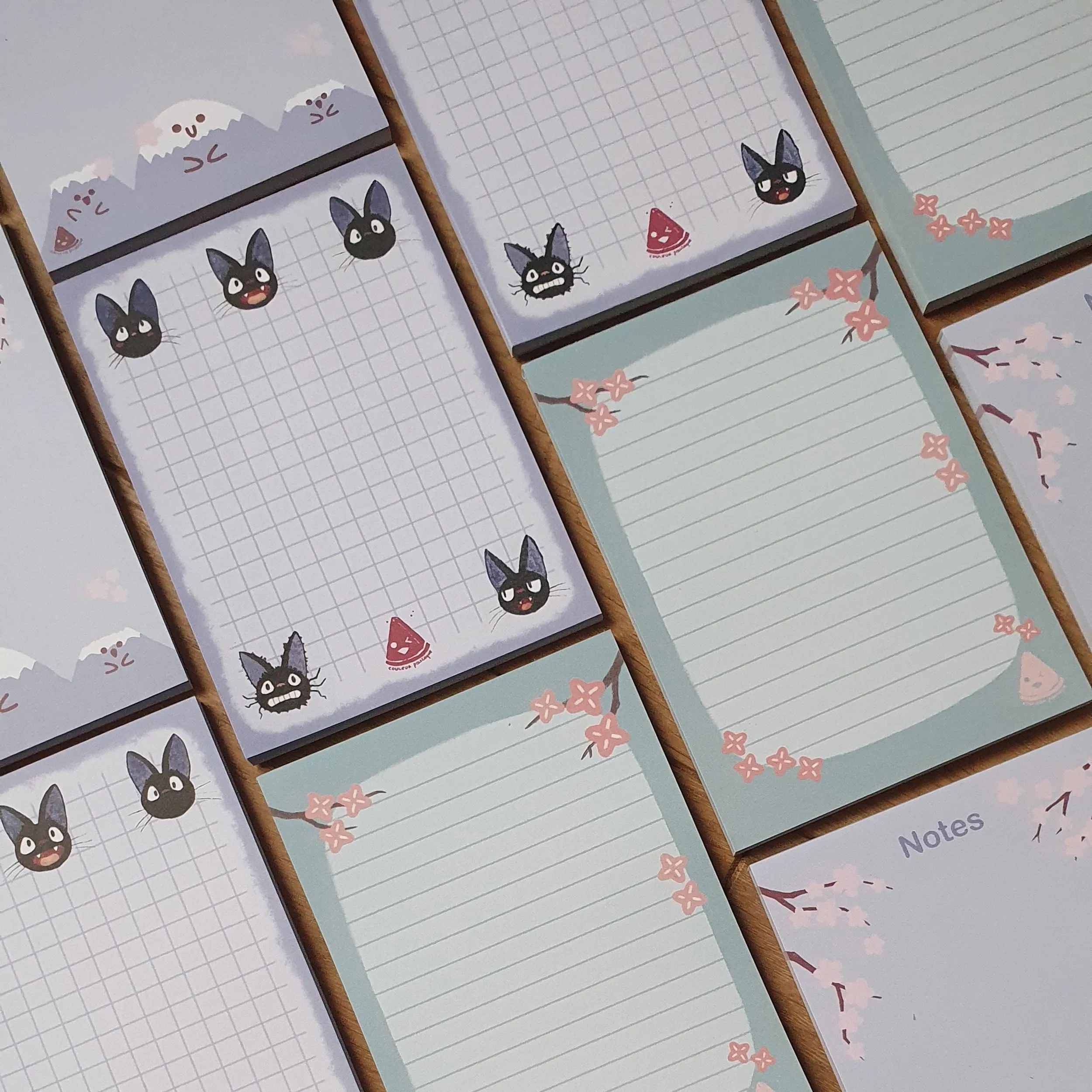 Bloc-notes A6 vert Fleurs douces