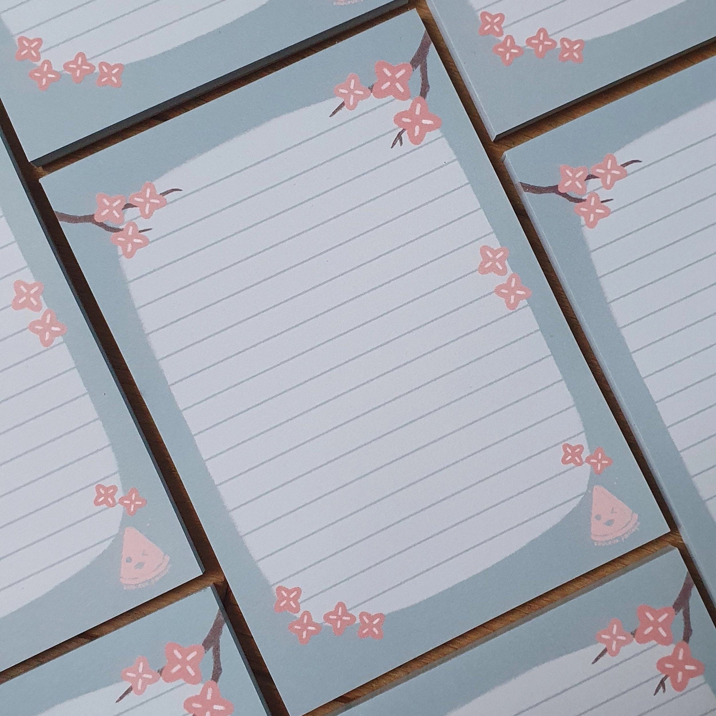 Bloc-notes A6 vert Fleurs douces