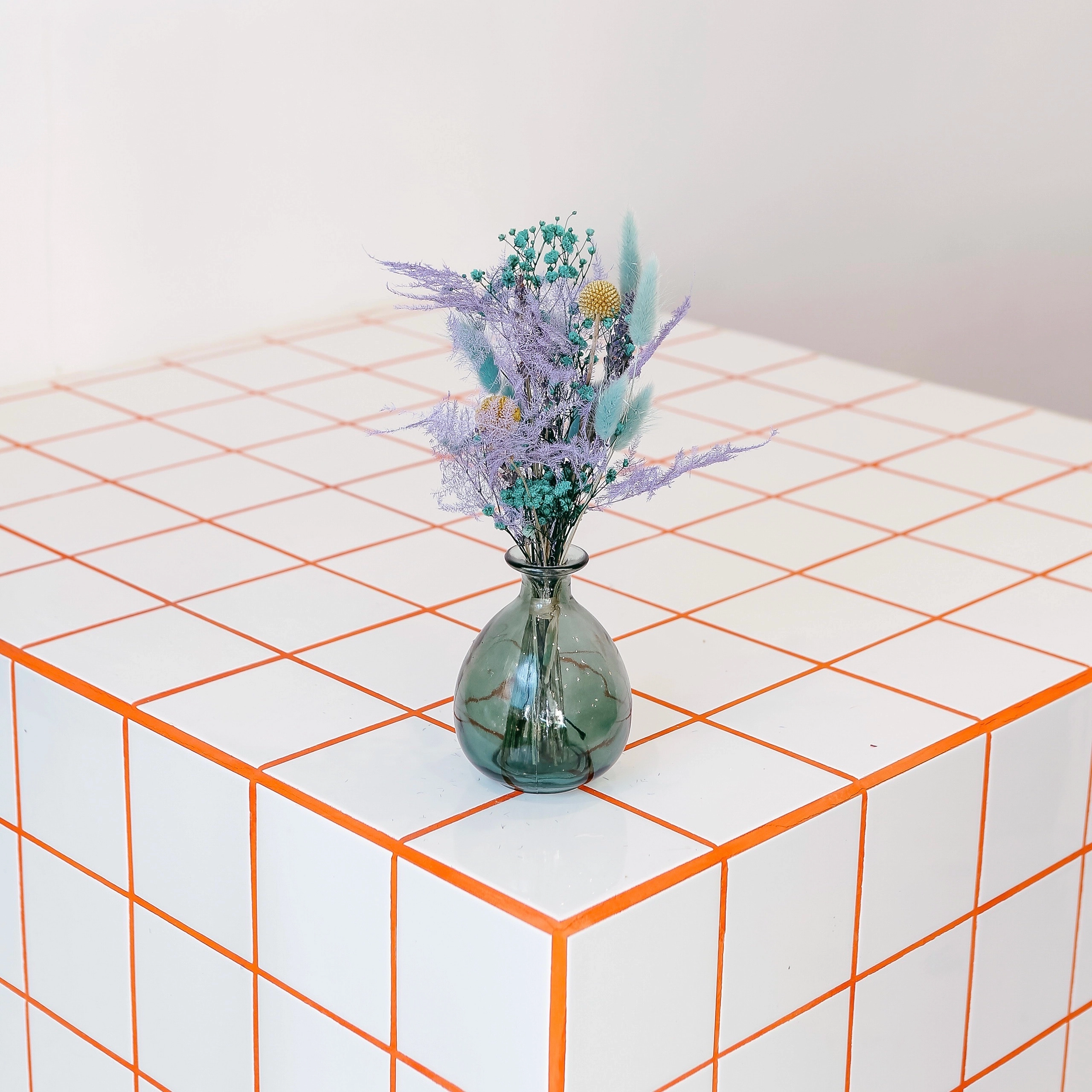 Mini-bouquet séché & son vase assorti