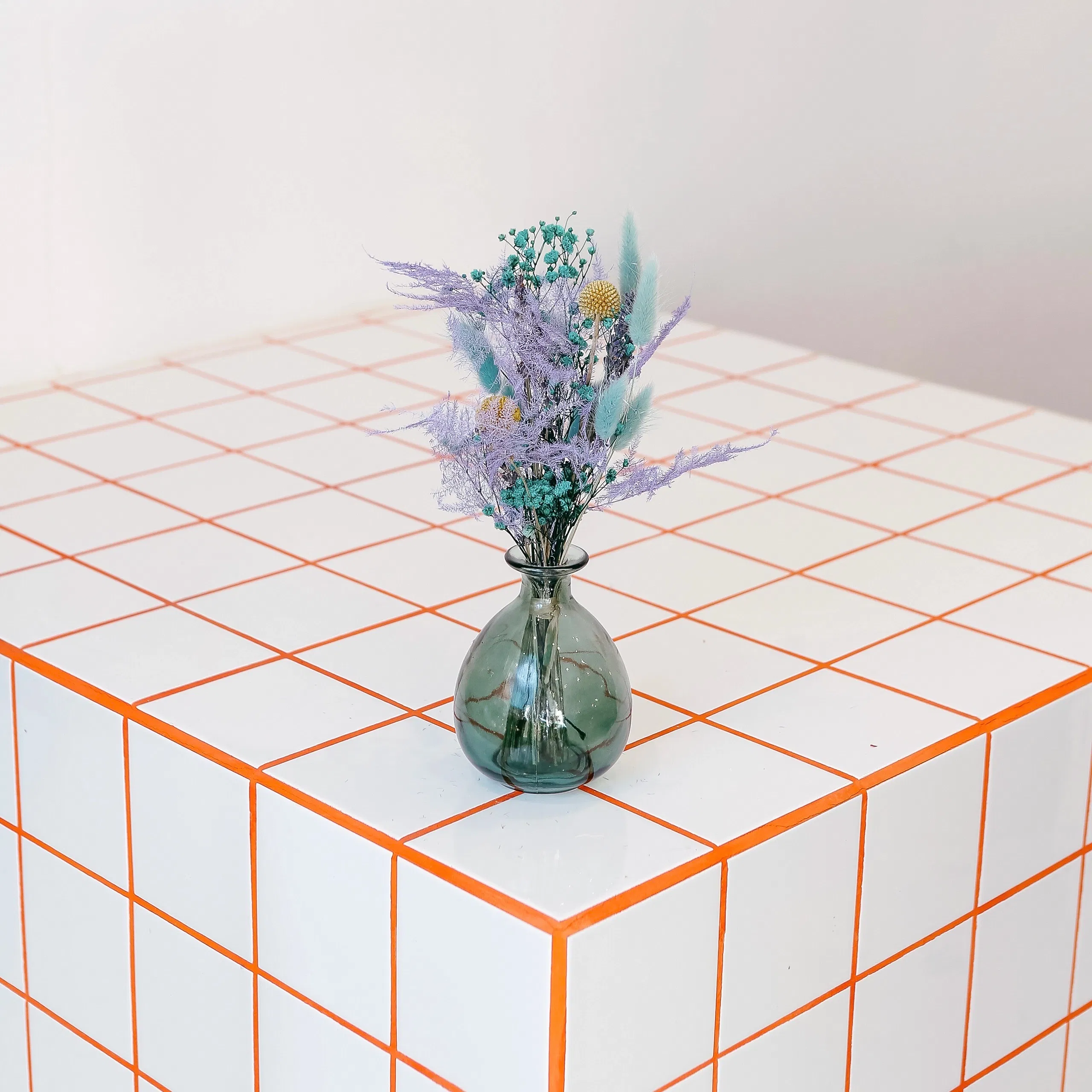 Mini-bouquet séché & son vase assorti