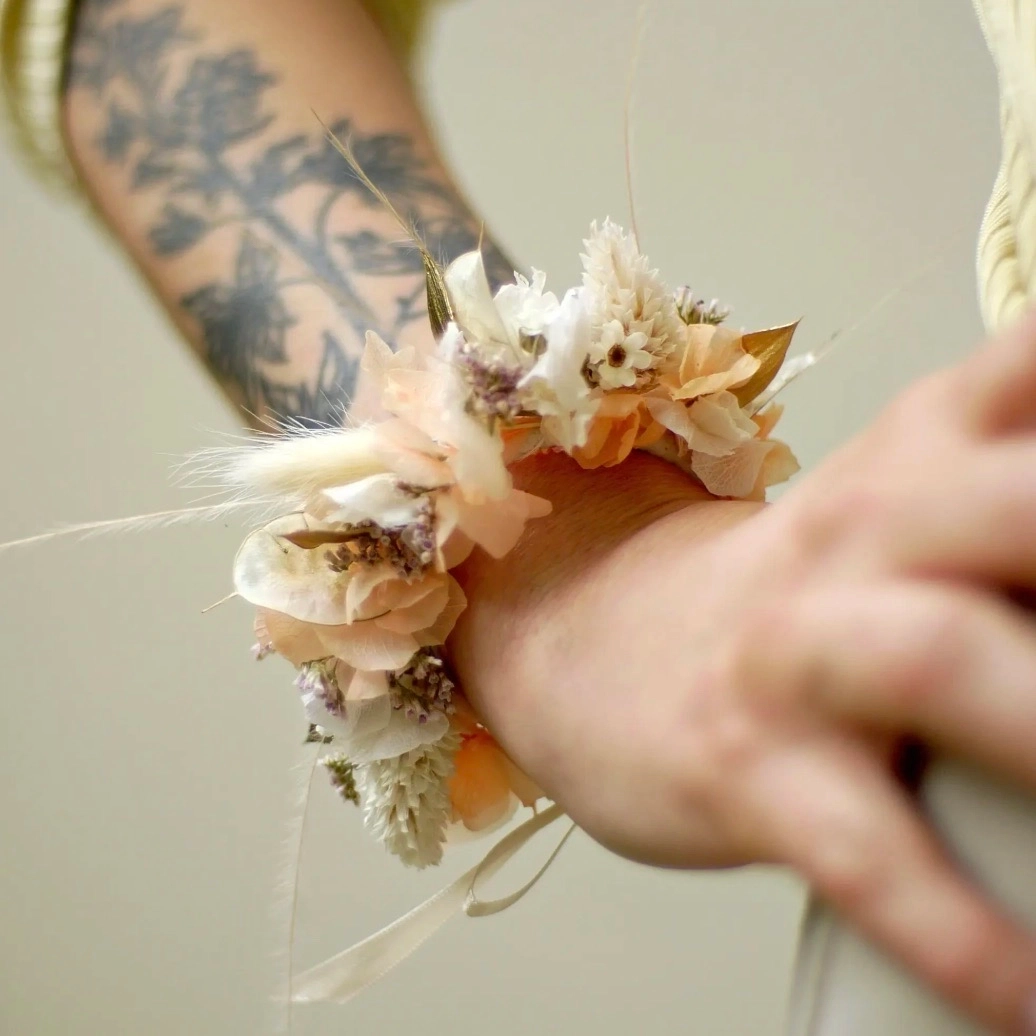 Bracelet sur mesure fleurs séchées