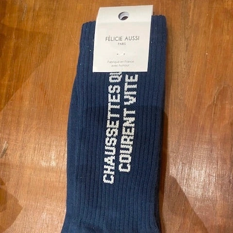Chaussettes qui courent vite bleu