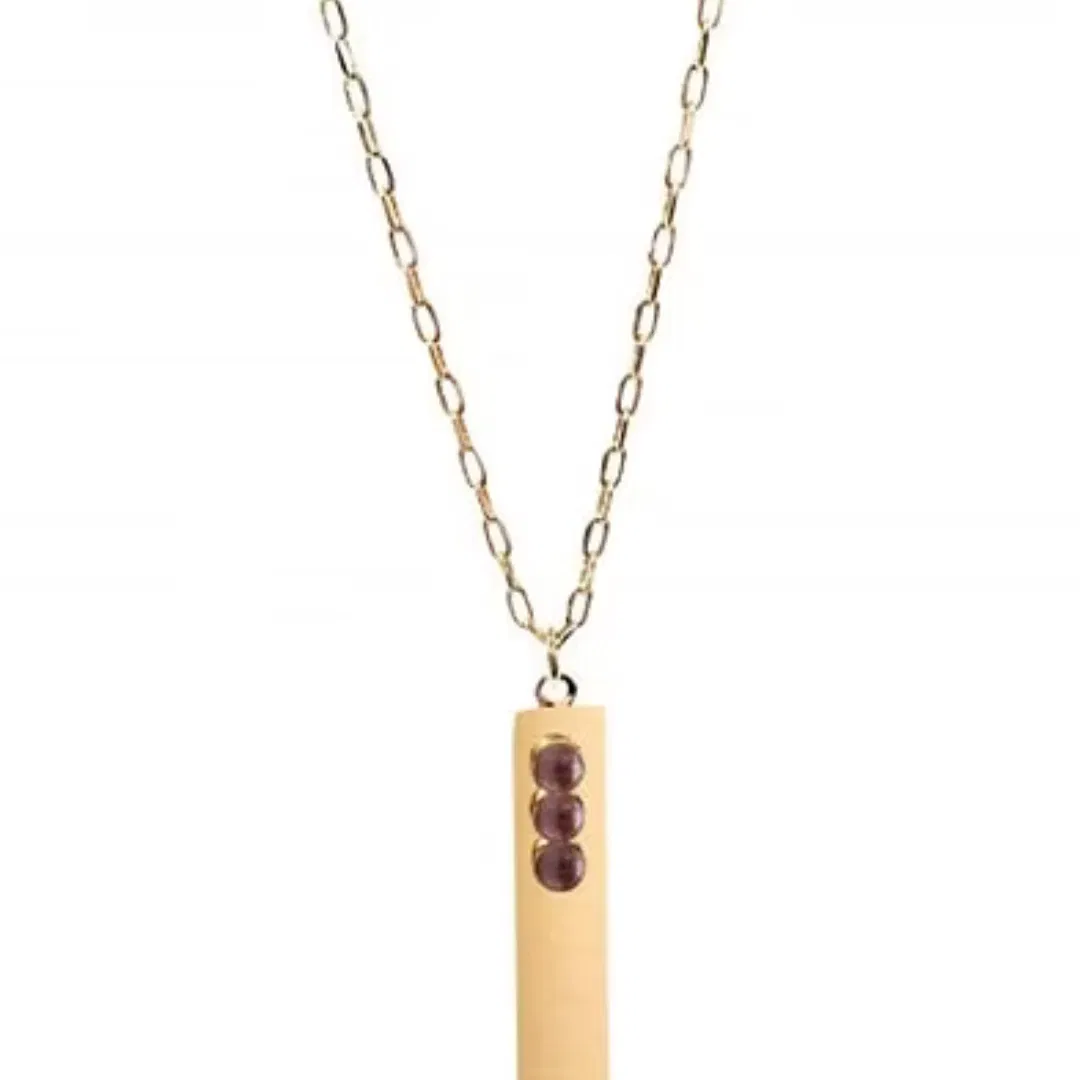 AURA BIJOUX - Collier long trilogie Grenat