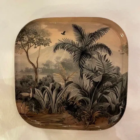 Grand plateau palmier carré