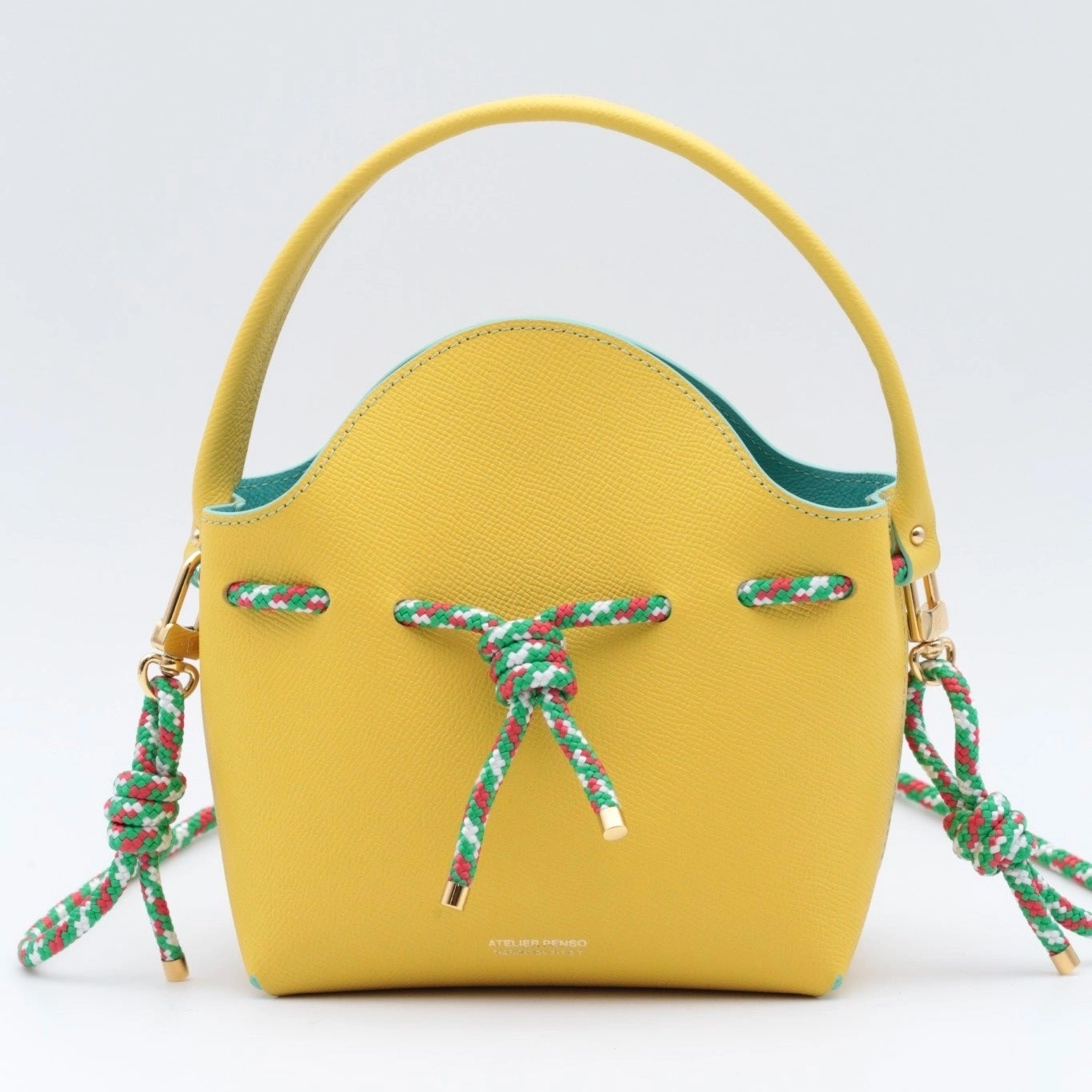 Mini Sac Seau Cuir - MINI BUCKET - Jaune