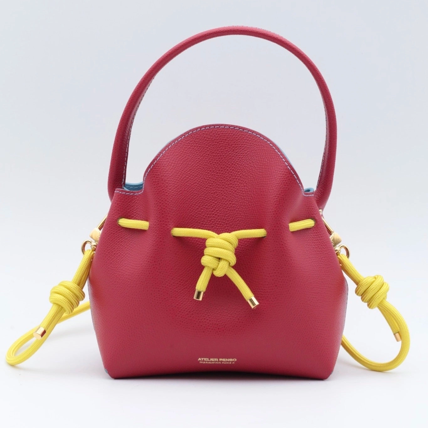Mini Sac Seau Cuir - MINI BUCKET - Rouge