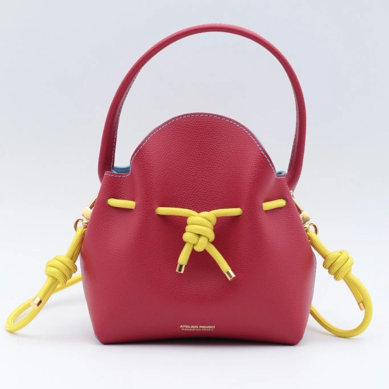 Mini Sac Seau Cuir - MINI BUCKET - Rouge