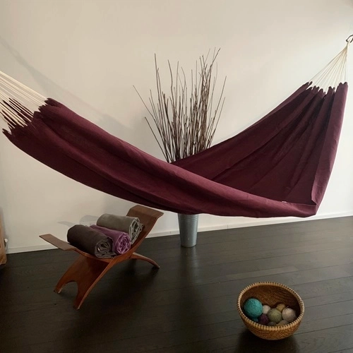 Hamac d’intérieur en lin prune