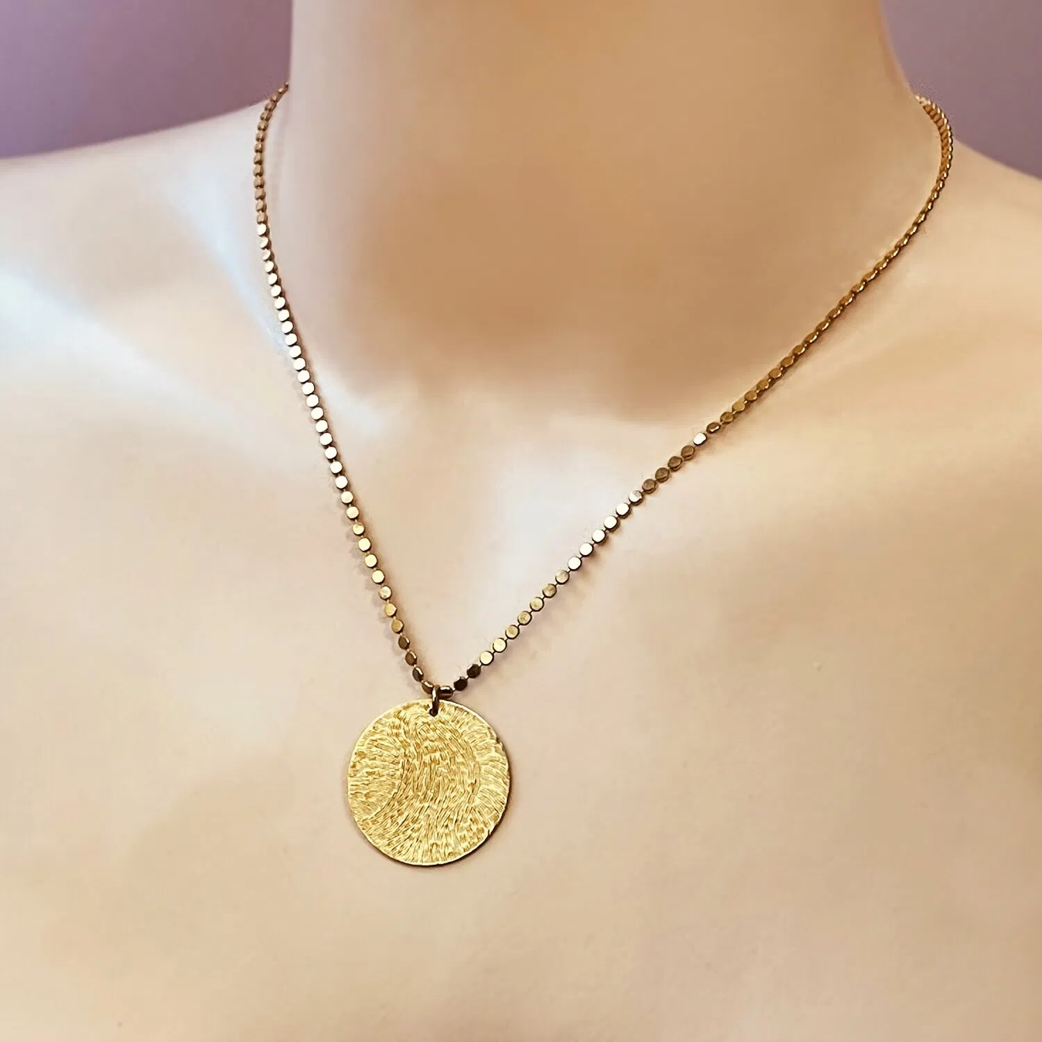 Collier Médaille Empreinte