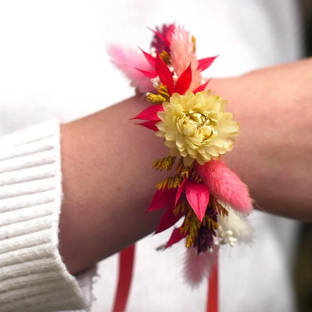 Bracelet sur mesure fleurs séchées