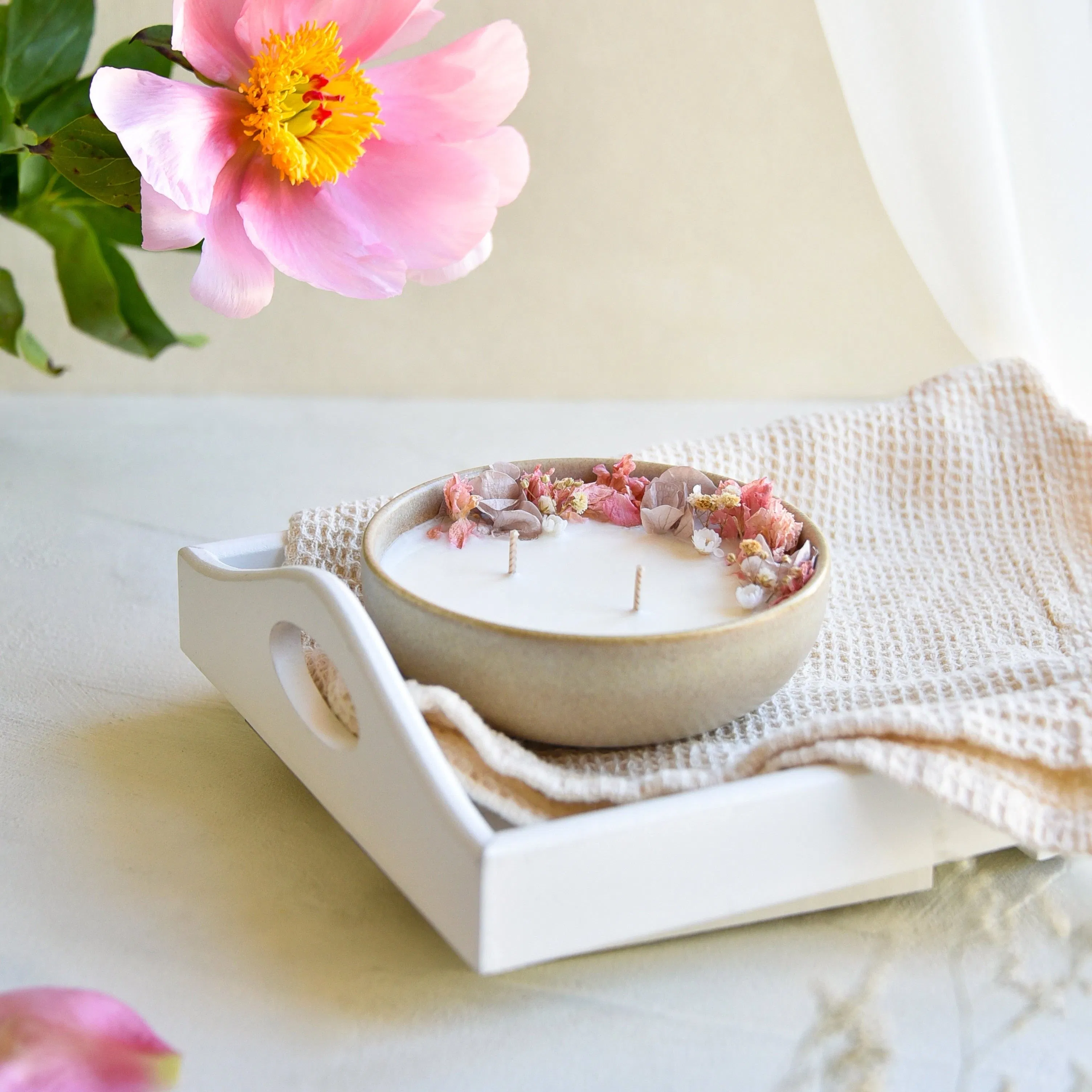 Bougie fleurie Julia - Fleur de cerisier