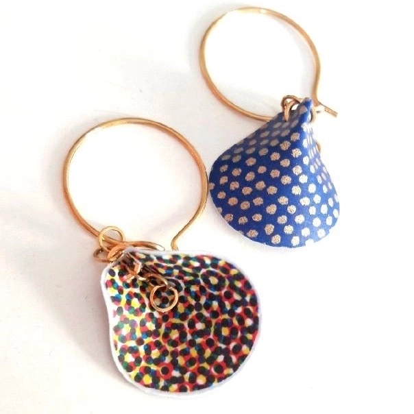 Boucles d'oreilles papier - Merveille de l'impression en quadrichromie